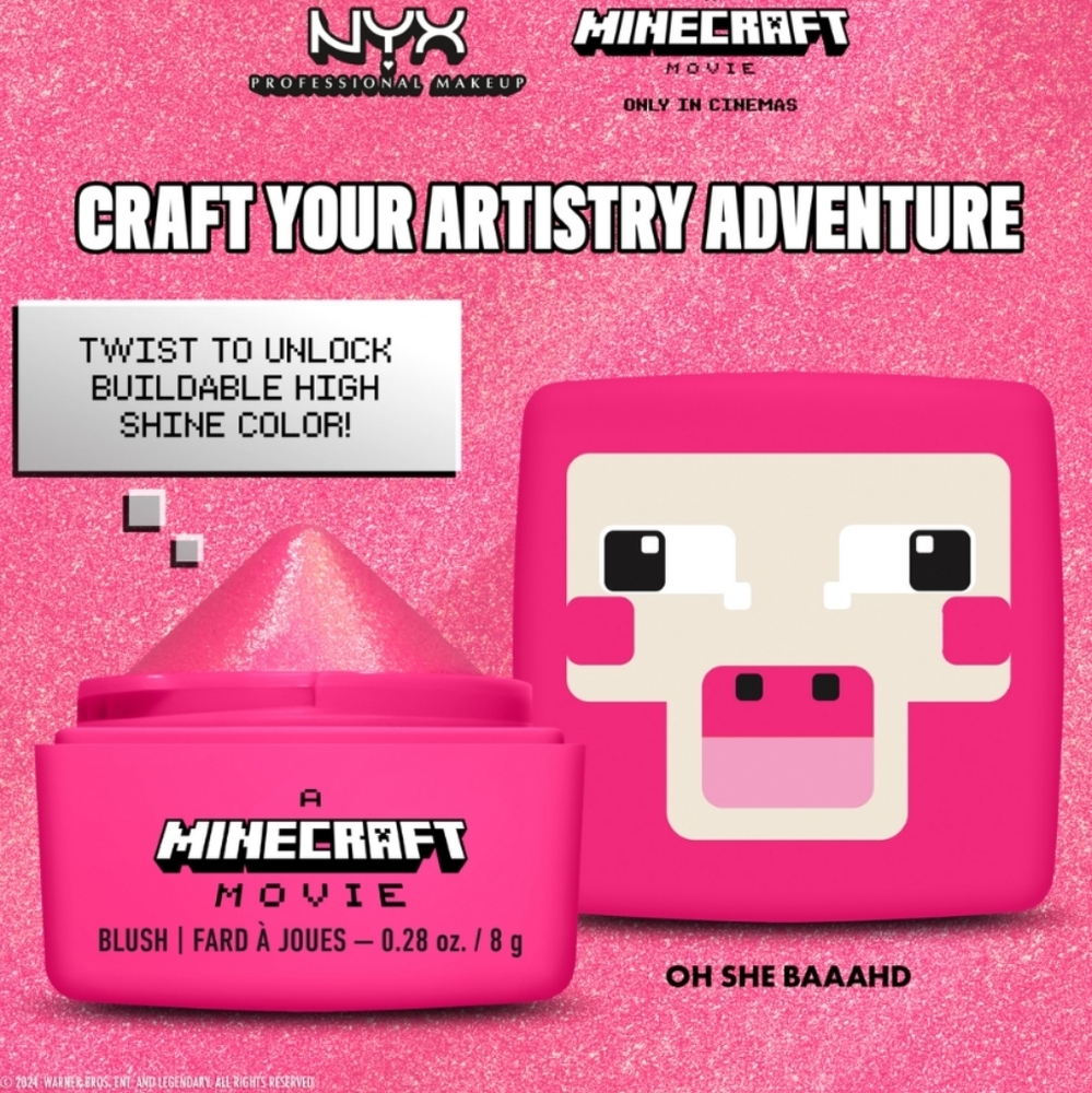 NYX LIMITED EDITION A MINECRAFT MOVIE CHEEKY MOB BLUSH BALM. - Picture 4 of 10